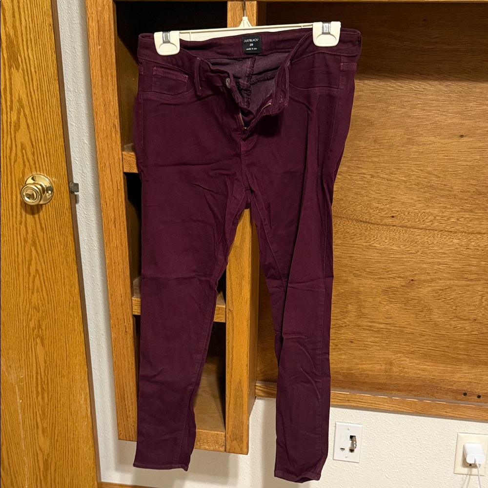 Just Black Women's Dark Red Skinny Jeans